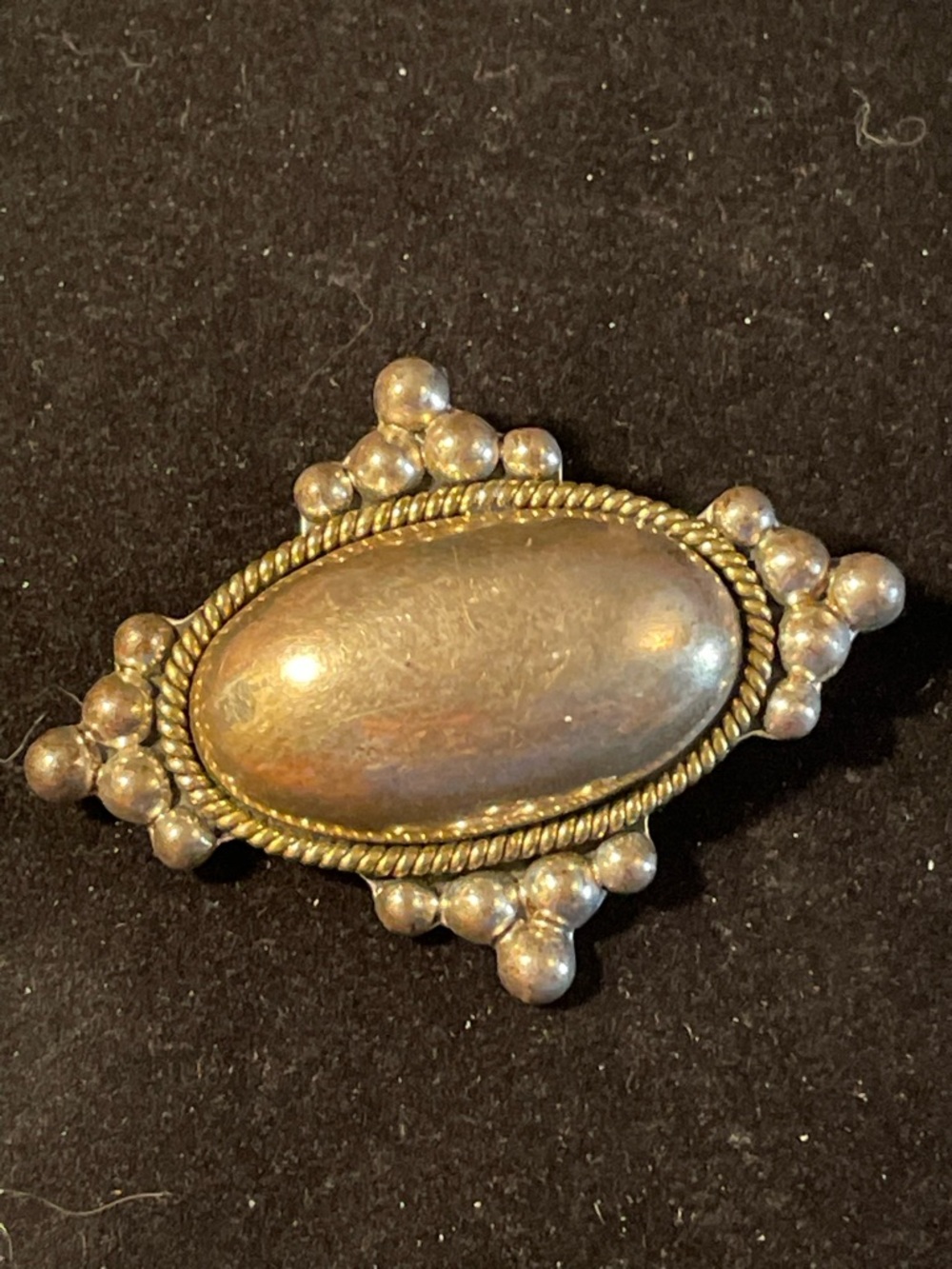 Vintage Taxco Mexico “TO-77” Sterling Silver 925 Brooch Pin With Brass Accents
